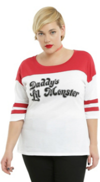 Plus Size Suicide Squad Daddy's Lil Monster Girls Raglan Shirt