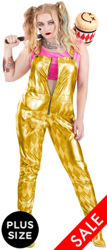 Plus Size Gold Overalls Birds of Prey Harley